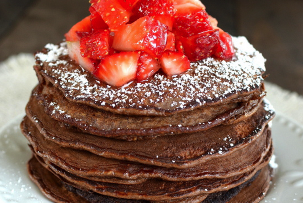 Chocolate Banana Oatmeal Pancakes