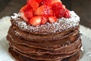 Chocolate Banana Oatmeal Pancakes